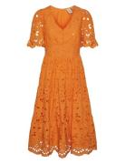 Yaskanikka 2/4 Midi Dress Polvipituinen Mekko Orange YAS