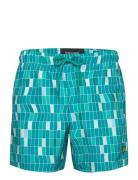 Pool Print Swimshort Uimashortsit Blue Lyle & Scott