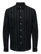 Onssweet Rlx Ls Striped Shirt Tops Shirts Casual Black ONLY & SONS