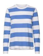Ls Stripe Tee Tops T-shirts & Tops Long-sleeved Blue Lee Jeans