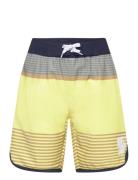 Swim Long Shorts, Striped Uimashortsit Yellow Color Kids