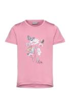 T-Shirt W. Print -S/S, Girl Tops T-shirts Short-sleeved Pink Color Kid...