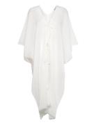 Semi-Transparent Kaftan With Bows Rantavaatteet White Mango