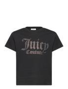 Diamante Ss Tee Tops T-shirts Short-sleeved Black Juicy Couture