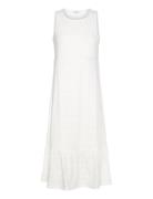 Broderie Anglaise Dress Polvipituinen Mekko White Bubbleroom