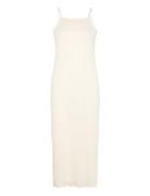 Structure Strap Dress Polvipituinen Mekko Cream Bubbleroom