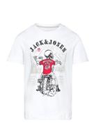 Jjskull Rock Tee Ss Crew Neck Jnr Tops T-shirts Short-sleeved White Ja...