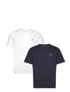 2 Pack Monologo T-Shirt Tops T-shirts Short-sleeved Navy Calvin Klein ...