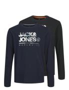 Jjluke Tee Ls Crew Neck 2Pk Mp Jnr Tops T-shirts Long-sleeved T-shirts...