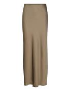 Skirt Mary Pitkä Hame Khaki Green Lindex