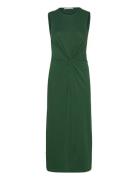 Midi-Dress With Draped Detail Polvipituinen Mekko Green Mango