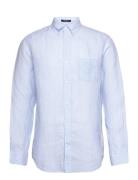 Reg Linen Stripe Shirt Tops Shirts Casual Blue GANT