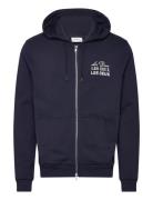 Triple Zipper Hoodie Tops Sweat-shirts & Hoodies Hoodies Navy Les Deux