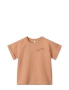 Nilo Waffle T-Shirt Tops T-shirts Short-sleeved Orange Liewood