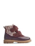 Winterboot Moon Tex Talvikengät Tarroilla Burgundy Wheat