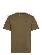 Badge T-Shirt - Gots/Vegan Tops T-shirts Short-sleeved Khaki Green Kno...