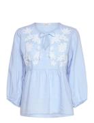 Gwendinapw Bl Tops Blouses Long-sleeved Blue Part Two