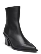 Cara Boots Semy-Shiny Calfskin Shoes Boots Ankle Boots Ankle Boots Wit...