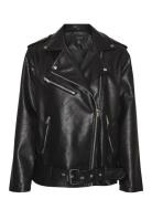 Vmramon Paula Coated Jacket Noos Nahkatakki Black Vero Moda