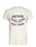 Walk Pcl Voltaire Wings Tops T-shirts & Tops Short-sleeved Cream Zadig...