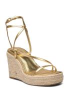 Metallic Wedge Sandals With Straps Korolliset Sandaalit Espadrillot Go...