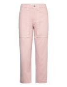 High-Waist Slouchy Jeans Bottoms Jeans Straight-regular Pink Mango