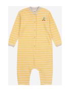 Baby Stripes Terry Overall Pitkähihainen Body Yellow Bobo Choses