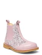 Booties - Flat - With Elastic Bootsit Nauhalliset Saapikkaat Pink ANGU...