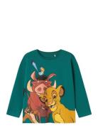 Nmmjoost Lionking Ls Top Wdi Tops T-shirts Long-sleeved T-shirts Green...