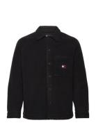 Tjm Xs Badge Teddy Overshirt Tops Overshirts Black Tommy Jeans