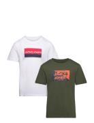 Jjnolan Tee Ss Crew Neck 2Pk Mp Mni Tops T-shirts Short-sleeved Multi/...