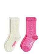 Textured 2-Pack Socks Sukat Pink Mini Rodini