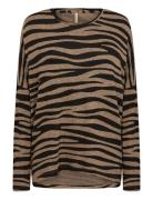 Sc-Biara Aop Tops Knitwear Jumpers Brown Soyaconcept