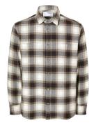 Slhregowen-Grindle Check Shirt Ls Tops Shirts Casual Brown Selected Ho...