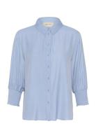 Nolacr Shirt Tops Shirts Long-sleeved Blue Cream