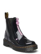 Bex Heart Zip Boot J Black+Pale Pink Patent Lamper Bootsit Nauhalliset...