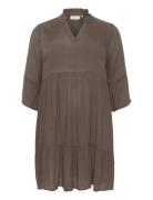 Kcmariana Ami Dress Lyhyt Mekko Brown Kaffe Curve