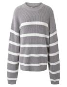 Stripe Knit Tops Knitwear Pullovers Grey Hound