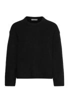 Crew Neck Knitted Sweater Tops Knitwear Jumpers Black Gina Tricot