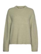 Crew Neck Knitted Sweater Tops Knitwear Jumpers Green Gina Tricot