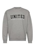 Sweater L/S Tops Sweat-shirts & Hoodies Sweat-shirts Grey United Color...