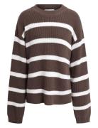 Stripe Knit Tops Knitwear Pullovers Brown Hound