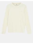 Akkikki L/S Waffle Tee Tops T-shirts Long-sleeved Cream Anerkjendt