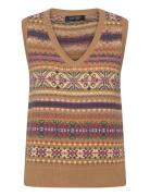 Fair Isle Cotton-Linen Sweater Vest Vests Knitted Vests Multi/patterne...