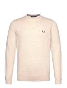 Classic C/N Jumper Tops Knitwear Round Necks Cream Fred Perry