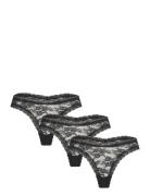 Brief Dana Thong Lace 3Pack Stringit Alusvaatteet Black Lindex