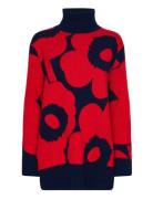 Vinni Unikko Tops Knitwear Turtleneck Red Marimekko