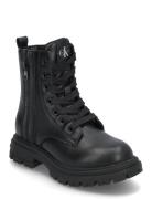 Lace-Up Bootie Black Bootsit Nauhalliset Saapikkaat Black Calvin Klein