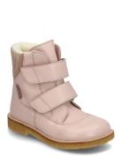 Boots - Flat - With Velcro Talvikengät Tarroilla Pink ANGULUS