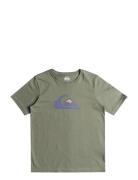 Comp Logo Ss Yth Tops T-shirts Short-sleeved Khaki Green Quiksilver